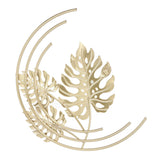 Iron Wall Sculptures Gold Metal Leaf Wall Decor for Living Room Bedroom Office Home A - 45-Degree Angle