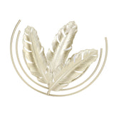 Iron Wall Sculptures Gold Metal Leaf Wall Decor for Living Room Bedroom Office Home B - Rear View