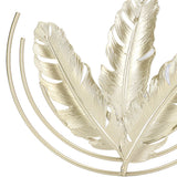 Iron Wall Sculptures Gold Metal Leaf Wall Decor for Living Room Bedroom Office Home B - Extra Image