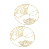 2pcs Gold Wall Decor Iron Art 3D Stereo Ginkgo Leaves Wall Sculpture for Sofa Background Entrance Dining Room Study - 45-Degree Angle