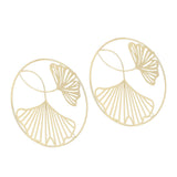 2pcs Gold Wall Decor Iron Art 3D Stereo Ginkgo Leaves Wall Sculpture for Sofa Background Entrance Dining Room Study