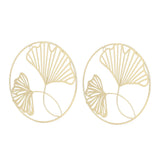 2pcs Gold Wall Decor Iron Art 3D Stereo Ginkgo Leaves Wall Sculpture for Sofa Background Entrance Dining Room Study - Low Angle