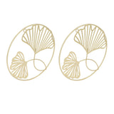 2pcs Gold Wall Decor Iron Art 3D Stereo Ginkgo Leaves Wall Sculpture for Sofa Background Entrance Dining Room Study