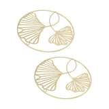 2pcs Gold Wall Decor Iron Art 3D Stereo Ginkgo Leaves Wall Sculpture for Sofa Background Entrance Dining Room Study - Extra Image