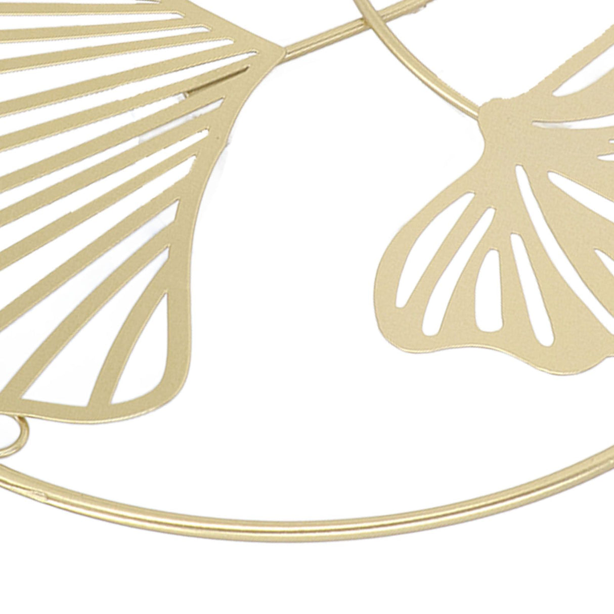 2pcs Gold Wall Decor Iron Art 3D Stereo Ginkgo Leaves Wall Sculpture for Sofa Background Entrance Dining Room Study