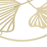 2pcs Gold Wall Decor Iron Art 3D Stereo Ginkgo Leaves Wall Sculpture for Sofa Background Entrance Dining Room Study - Extra Image