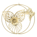 Gold Flower Butterfly Wall Decor Light Luxury Butterfly Wall Sculptures for Bedroom Livingroom Office