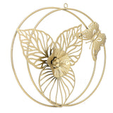 Gold Flower Butterfly Wall Decor Light Luxury Butterfly Wall Sculptures for Bedroom Livingroom Office - Side View