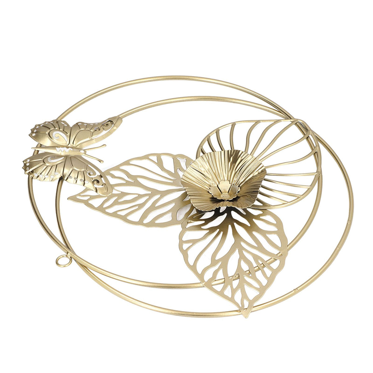 Gold Flower Butterfly Wall Decor Light Luxury Butterfly Wall Sculptures for Bedroom Livingroom Office