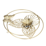 Gold Flower Butterfly Wall Decor Light Luxury Butterfly Wall Sculptures for Bedroom Livingroom Office