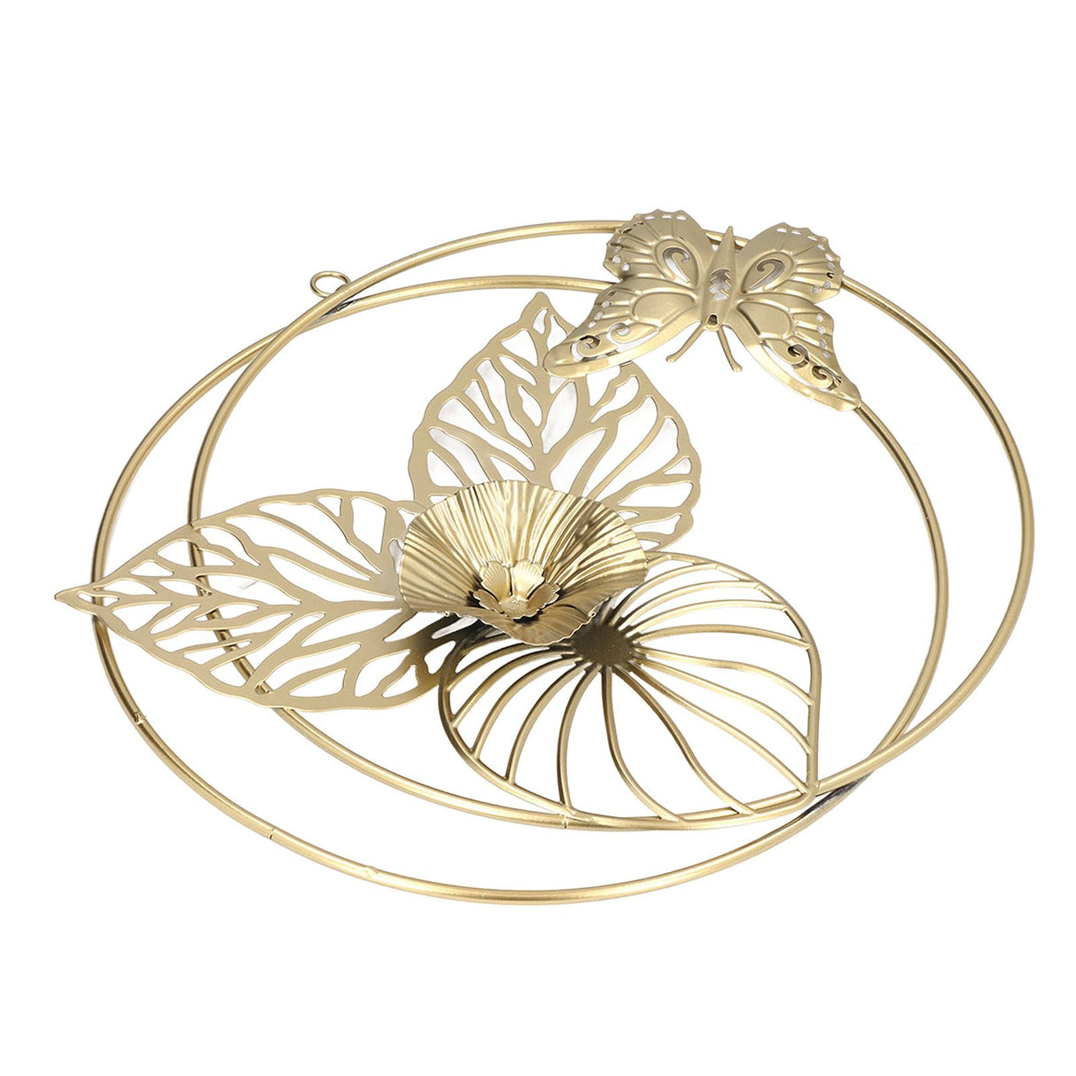 Gold Flower Butterfly Wall Decor Light Luxury Butterfly Wall Sculptures for Bedroom Livingroom Office