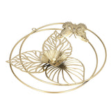 Gold Flower Butterfly Wall Decor Light Luxury Butterfly Wall Sculptures for Bedroom Livingroom Office - 45-Degree Angle