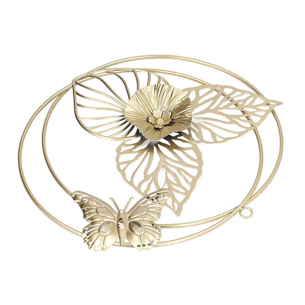 Gold Flower Butterfly Wall Decor Light Luxury Butterfly Wall Sculptures for Bedroom Livingroom Office
