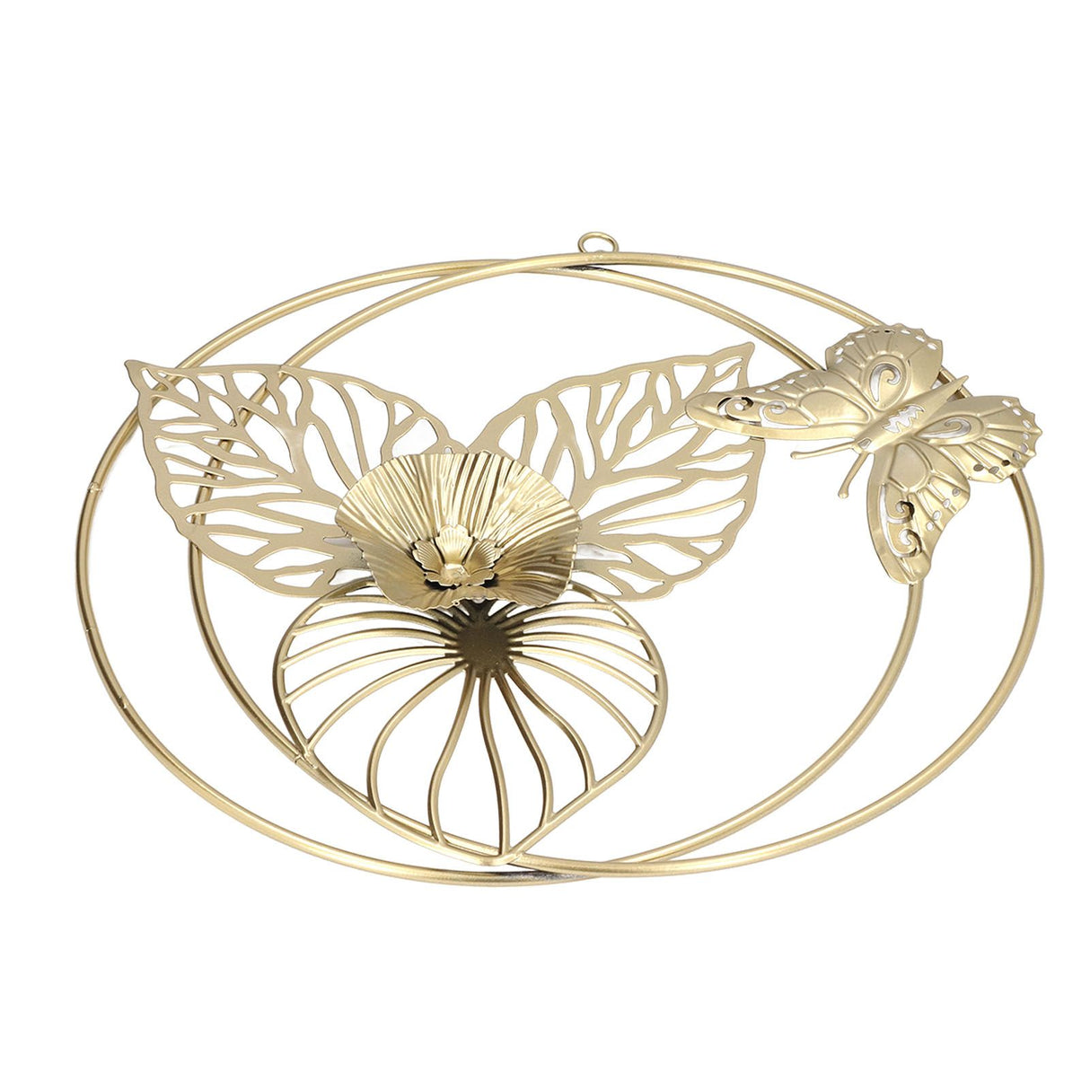 Gold Flower Butterfly Wall Decor Light Luxury Butterfly Wall Sculptures for Bedroom Livingroom Office