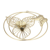 Gold Flower Butterfly Wall Decor Light Luxury Butterfly Wall Sculptures for Bedroom Livingroom Office - Close-Up Angle