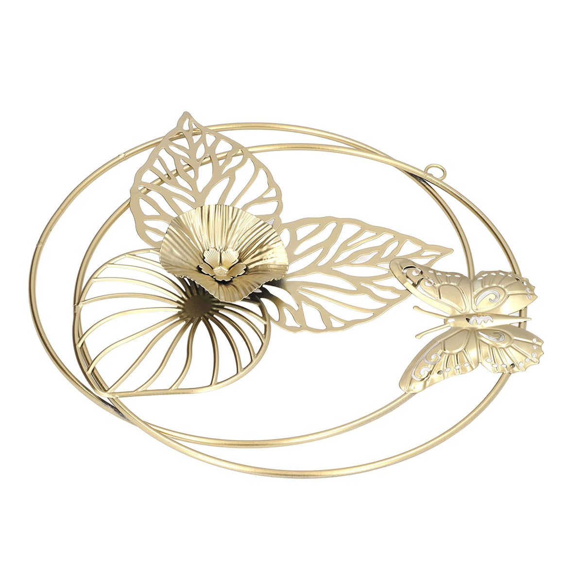 Gold Flower Butterfly Wall Decor Light Luxury Butterfly Wall Sculptures for Bedroom Livingroom Office