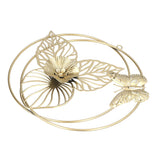 Gold Flower Butterfly Wall Decor Light Luxury Butterfly Wall Sculptures for Bedroom Livingroom Office - Low Angle