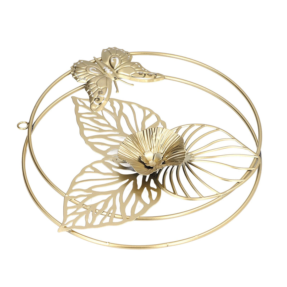 Gold Flower Butterfly Wall Decor Light Luxury Butterfly Wall Sculptures for Bedroom Livingroom Office