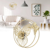 Gold Flower Butterfly Wall Decor Light Luxury Butterfly Wall Sculptures for Bedroom Livingroom Office - Extra Image