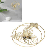 Gold Flower Butterfly Wall Decor Light Luxury Butterfly Wall Sculptures for Bedroom Livingroom Office