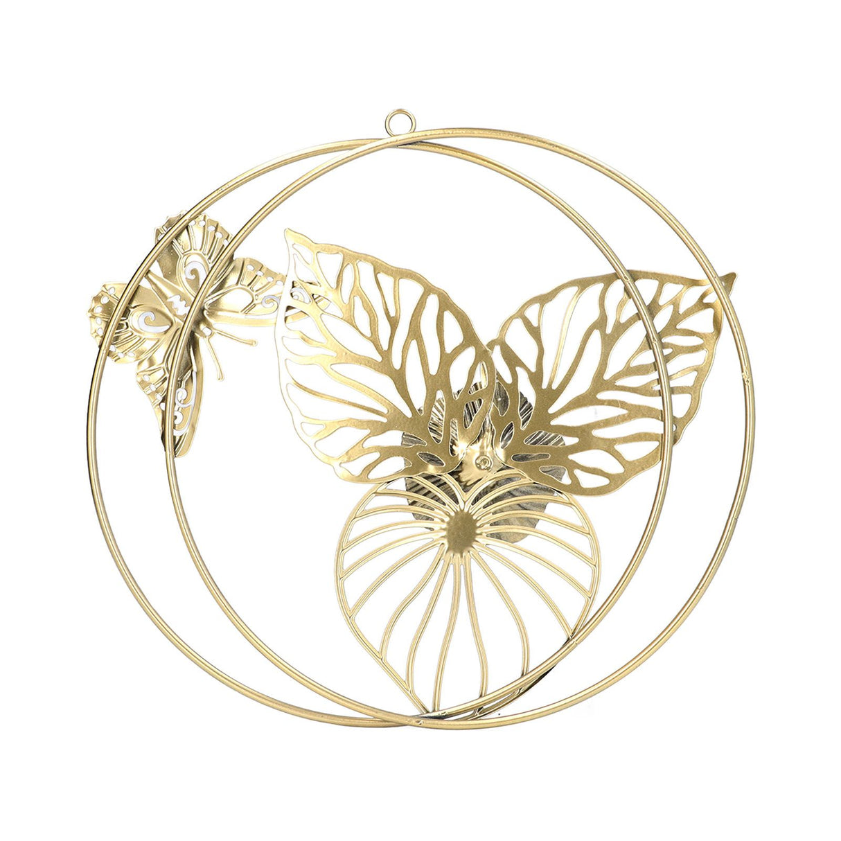 Gold Flower Butterfly Wall Decor Light Luxury Butterfly Wall Sculptures for Bedroom Livingroom Office