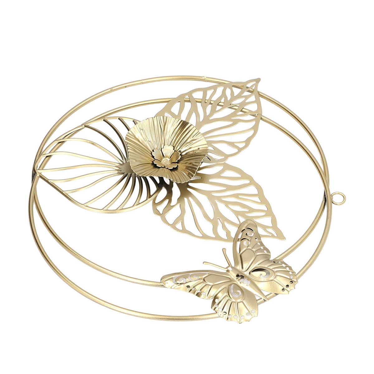 Gold Flower Butterfly Wall Decor Light Luxury Butterfly Wall Sculptures for Bedroom Livingroom Office