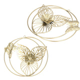 Gold Flower Butterfly Wall Decor Light Luxury Butterfly Wall Sculptures for Bedroom Livingroom Office - Extra Image