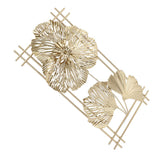 Golden Metal Ginkgo Leaf Decoration Modern Minimalist 3D Wall Sculpture for Bedroom Living Room Hotel Cafe