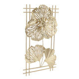 Golden Metal Ginkgo Leaf Decoration Modern Minimalist 3D Wall Sculpture for Bedroom Living Room Hotel Cafe