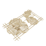 Golden Metal Ginkgo Leaf Decoration Modern Minimalist 3D Wall Sculpture for Bedroom Living Room Hotel Cafe - Close-Up Angle