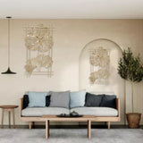 Golden Metal Ginkgo Leaf Decoration Modern Minimalist 3D Wall Sculpture for Bedroom Living Room Hotel Cafe