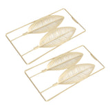 2Pcs Gold Wall Sculptures Metal Wall Decor with Frame for Living Room Bedroom Office Study
