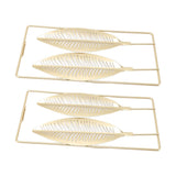 2Pcs Gold Wall Sculptures Metal Wall Decor with Frame for Living Room Bedroom Office Study - 45-Degree Angle