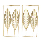 2Pcs Gold Wall Sculptures Metal Wall Decor with Frame for Living Room Bedroom Office Study