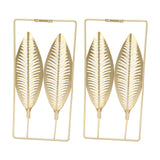2Pcs Gold Wall Sculptures Metal Wall Decor with Frame for Living Room Bedroom Office Study - Rear View