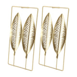 2Pcs Gold Wall Sculptures Metal Wall Decor with Frame for Living Room Bedroom Office Study