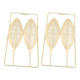 2Pcs Gold Wall Sculptures Metal Wall Decor with Frame for Living Room Bedroom Office Study - Extra Image