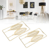 2Pcs Gold Wall Sculptures Metal Wall Decor with Frame for Living Room Bedroom Office Study
