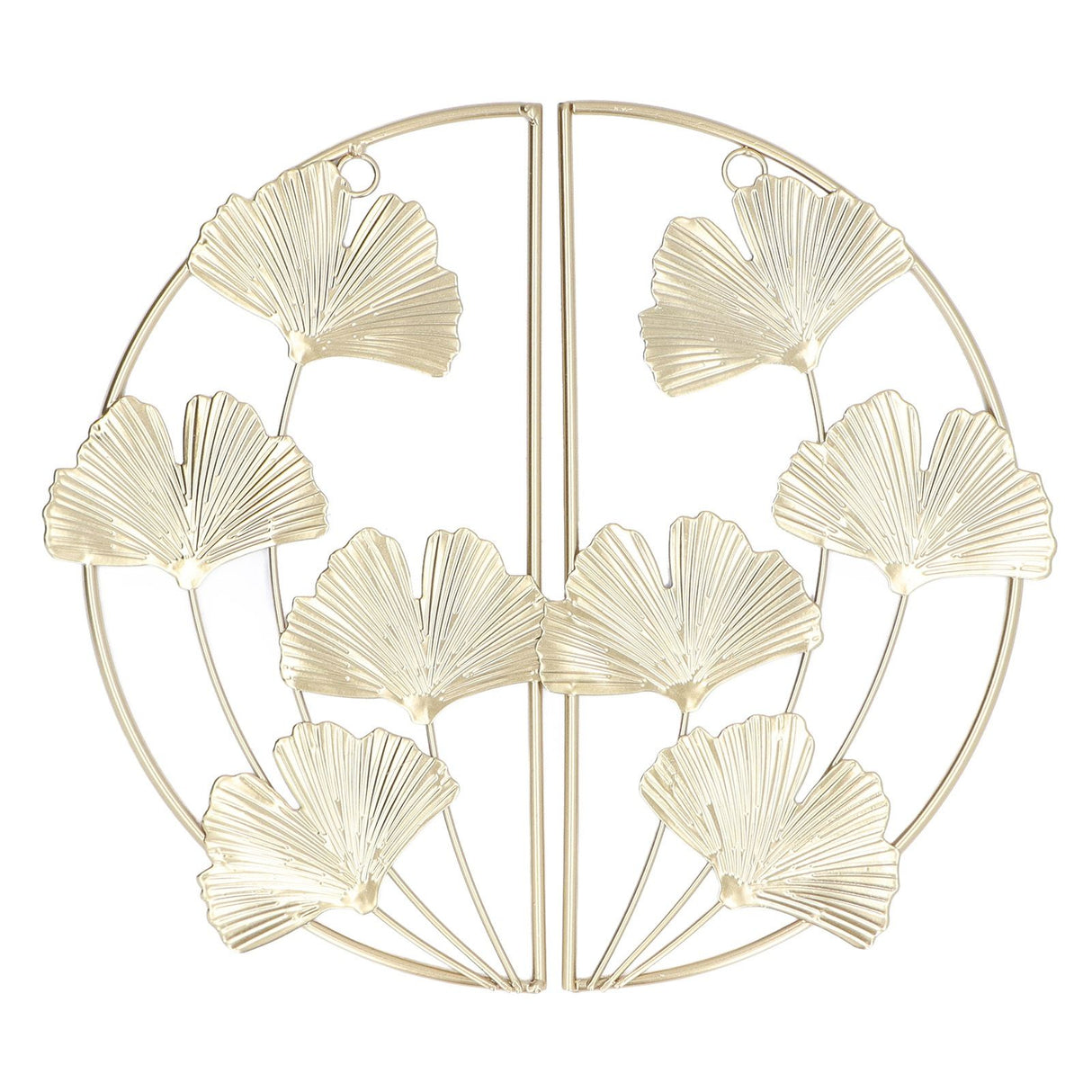 2 Pcs Ginkgo Leaf Decoration Modern Simple Nordic Style Metal Golden Ginkgo Leaf Wrought Iron Wall Decoration