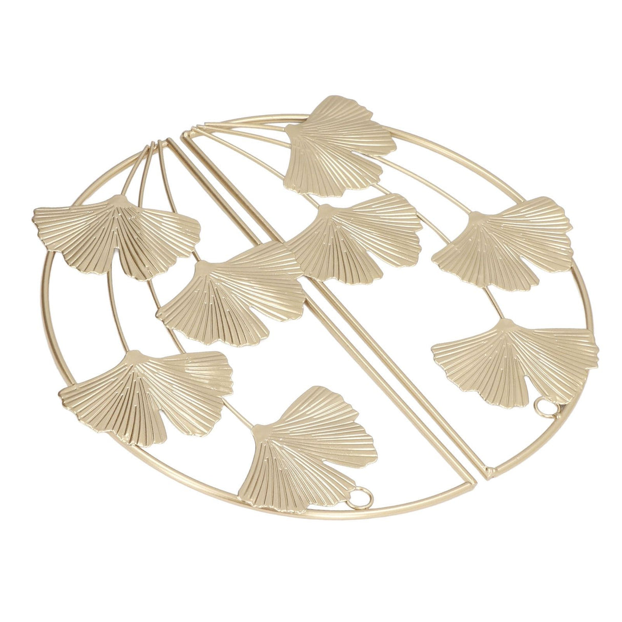 2 Pcs Ginkgo Leaf Decoration Modern Simple Nordic Style Metal Golden Ginkgo Leaf Wrought Iron Wall Decoration