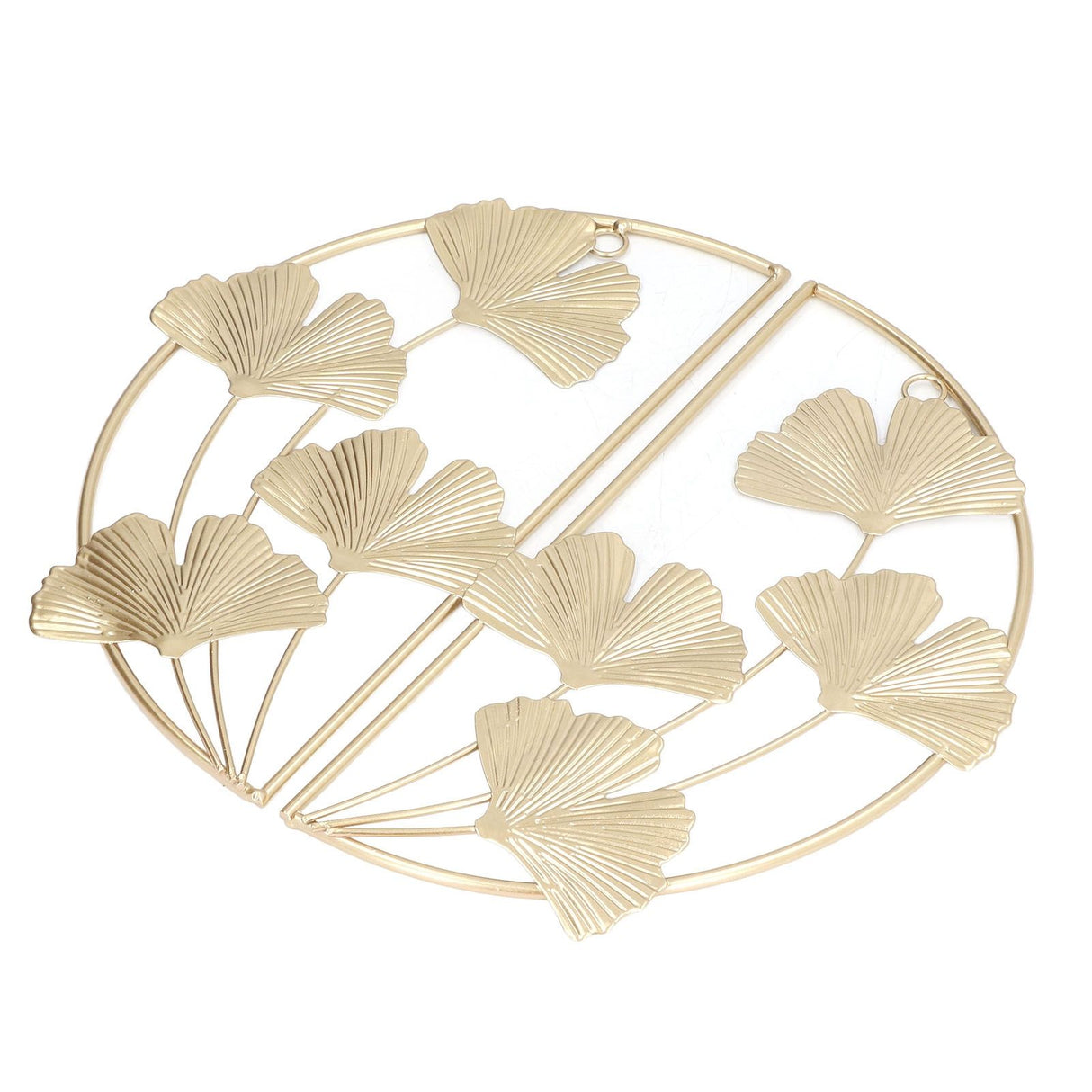 2 Pcs Ginkgo Leaf Decoration Modern Simple Nordic Style Metal Golden Ginkgo Leaf Wrought Iron Wall Decoration