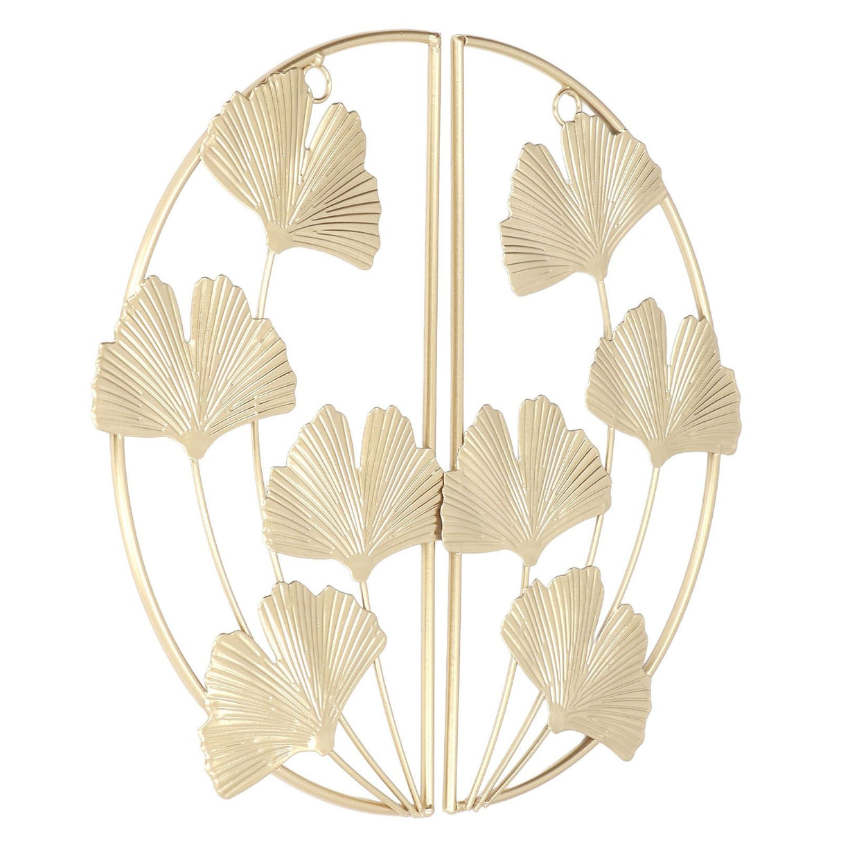 2 Pcs Ginkgo Leaf Decoration Modern Simple Nordic Style Metal Golden Ginkgo Leaf Wrought Iron Wall Decoration