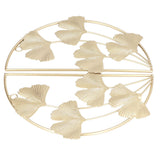2 Pcs Ginkgo Leaf Decoration Modern Simple Nordic Style Metal Golden Ginkgo Leaf Wrought Iron Wall Decoration