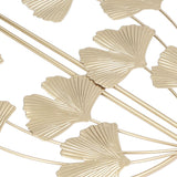 2 Pcs Ginkgo Leaf Decoration Modern Simple Nordic Style Metal Golden Ginkgo Leaf Wrought Iron Wall Decoration - Extra Image
