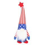 Independence Day Gnome Cute Handcrafted Beautiful Meaning Gnome Plush Decoration for Office Living Room Vertical Stripes - Front View