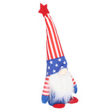 Independence Day Gnome Cute Handcrafted Beautiful Meaning Gnome Plush Decoration for Office Living Room Vertical Stripes - Side View