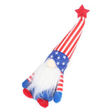 Independence Day Gnome Cute Handcrafted Beautiful Meaning Gnome Plush Decoration for Office Living Room Vertical Stripes - Top-Down View