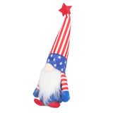 Independence Day Gnome Cute Handcrafted Beautiful Meaning Gnome Plush Decoration for Office Living Room Vertical Stripes - 45-Degree Angle