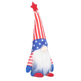 Independence Day Gnome Cute Handcrafted Beautiful Meaning Gnome Plush Decoration for Office Living Room Vertical Stripes - Close-Up Angle