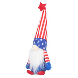 Independence Day Gnome Cute Handcrafted Beautiful Meaning Gnome Plush Decoration for Office Living Room Vertical Stripes - Extra Image